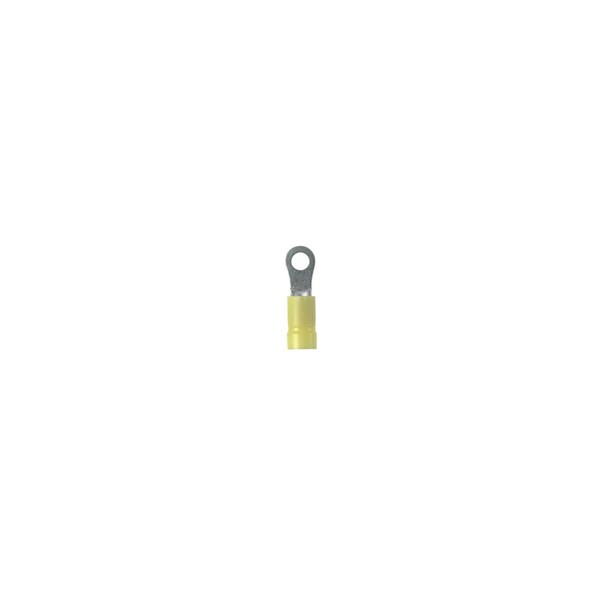 Panduit Ring Terminal, 5/16 in Stud Size, 10 AWG, 600 V, Vinyl Insulated, Yellow, 500 PK PV10-56R-D - main